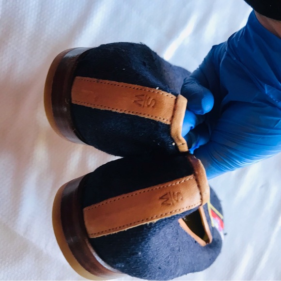 Stubbs & Wootton Navy Loafers with Colorful Flag Embroidery - Picture 6 of 10